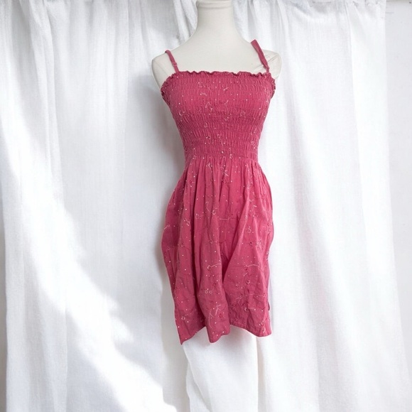 Pink Fairycore sparkley Smocked Women's Dress S/M - Picture 1 of 6